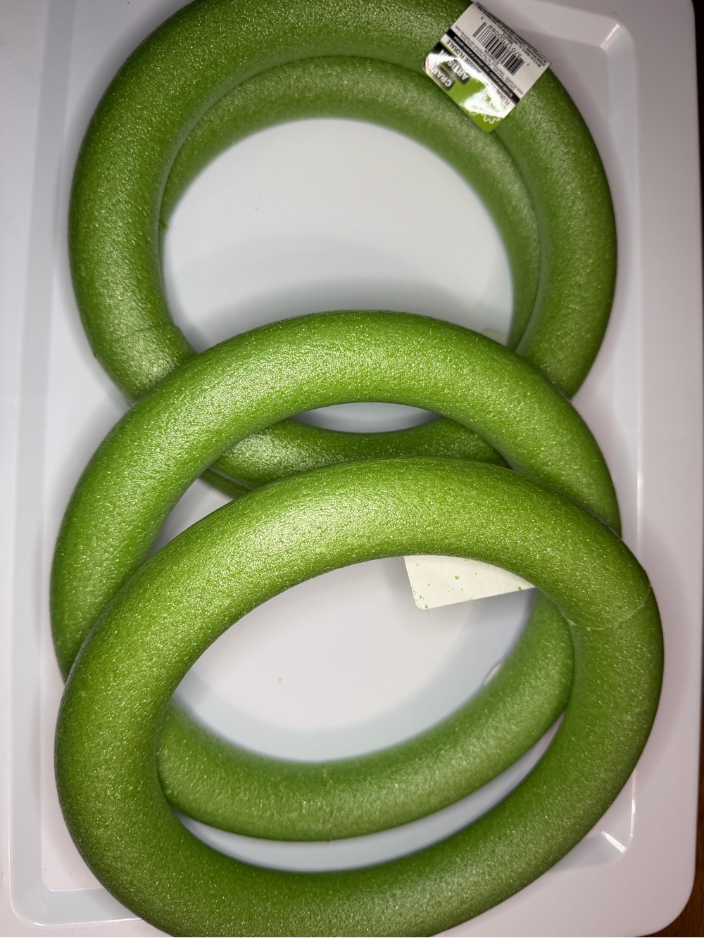 Green Foam Wreath Rings - Set of 4